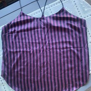 EUC Victoria's Secret Satin Basic Black & Pink Cami Size M